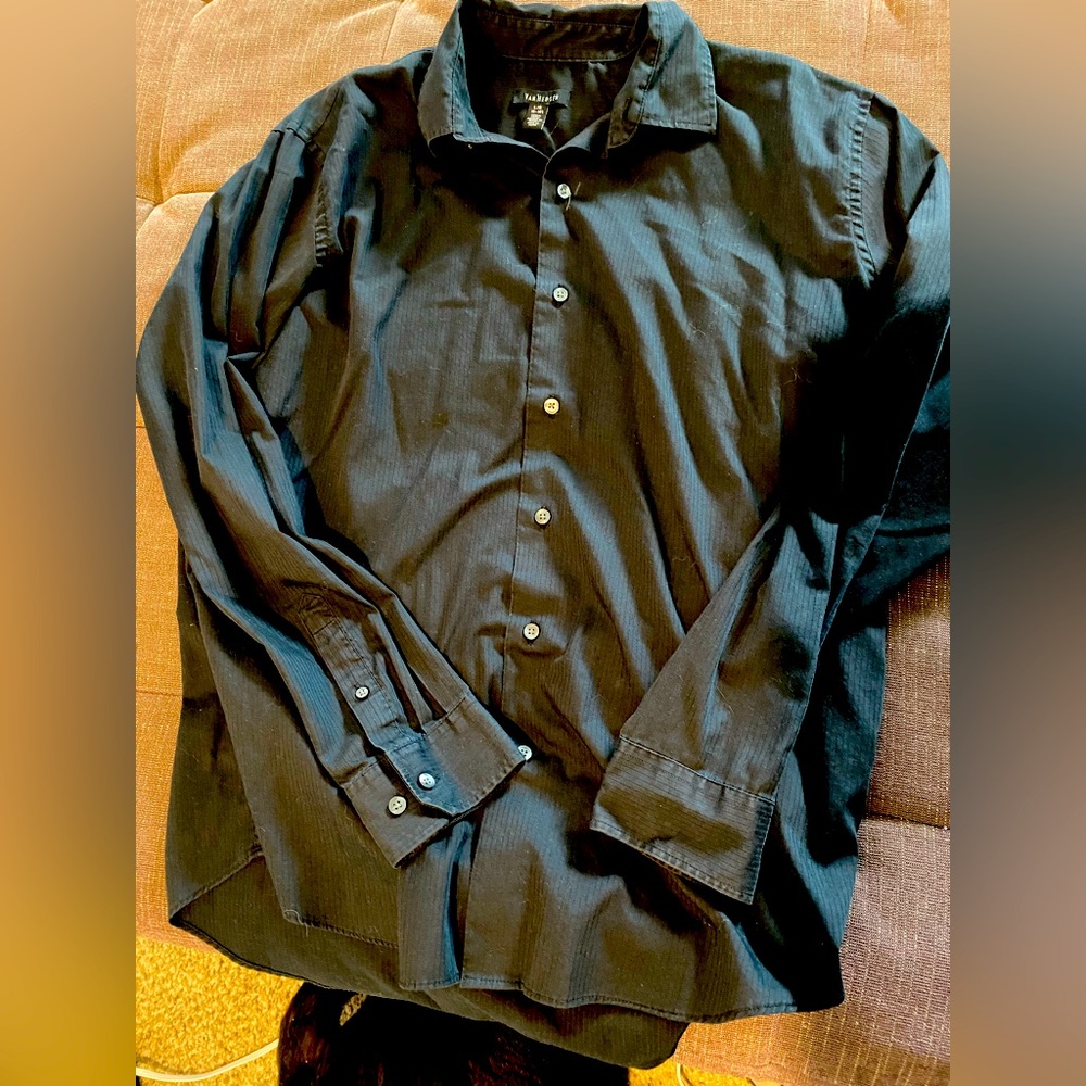 Van Huesen black dress shirt.